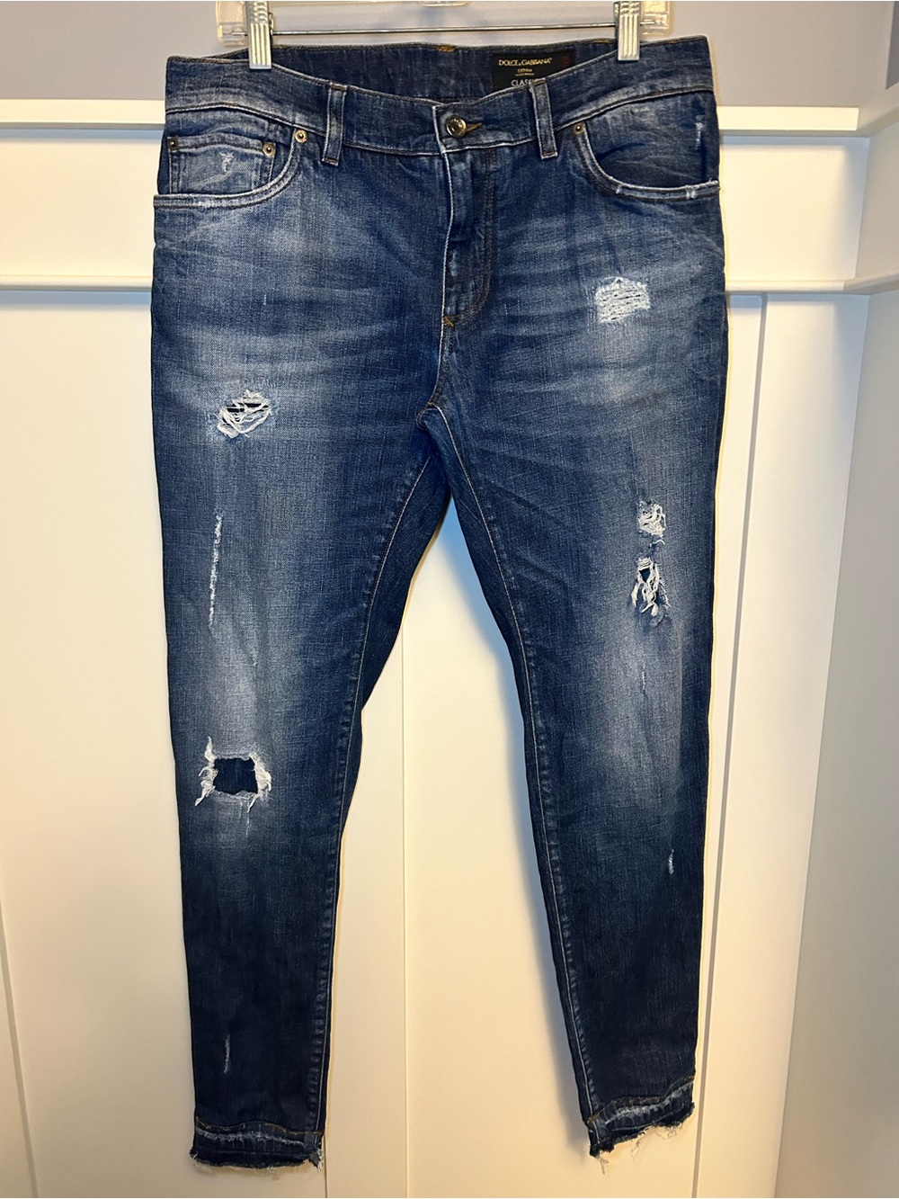 Vintage Dolce and Gabbana distressed slim skinny jeans